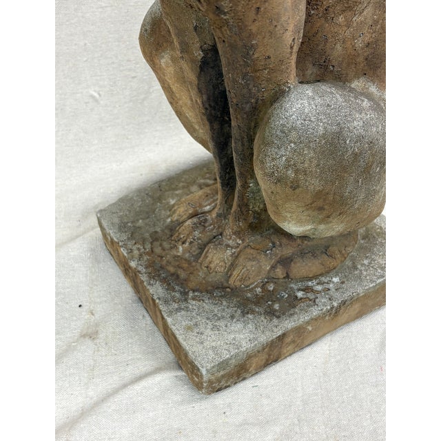 Mid 20th Century Cast-Stone Greyhound Garden Sculpture For Sale - Image 6 of 9
