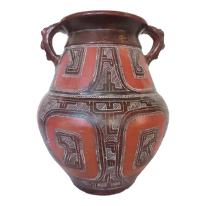 Brazilian Marajoara Pot Signed Doca Para - 1990's