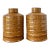 Vintage Glazed Ceramic Ribbed Lidded Urns - A Pair For Sale
