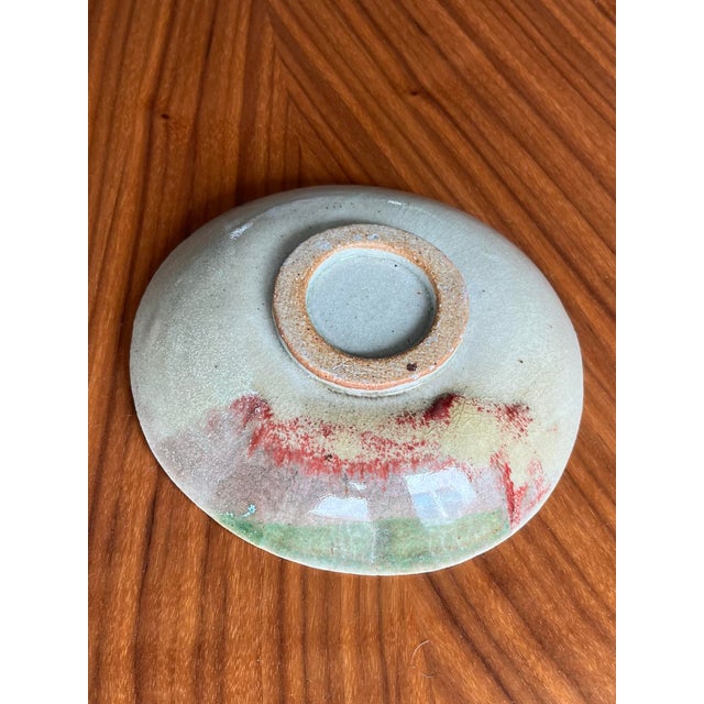 Hand-Thrown Jinsa Kintsugi Inspired Studio Pottery Catchall With Russet Vein For Sale In Houston - Image 6 of 9