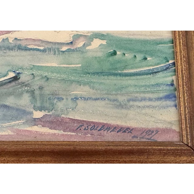 Traditional Yacht Racing 1927 Watercolor by Frederic Soldwedel (1886-1958) For Sale - Image 3 of 5