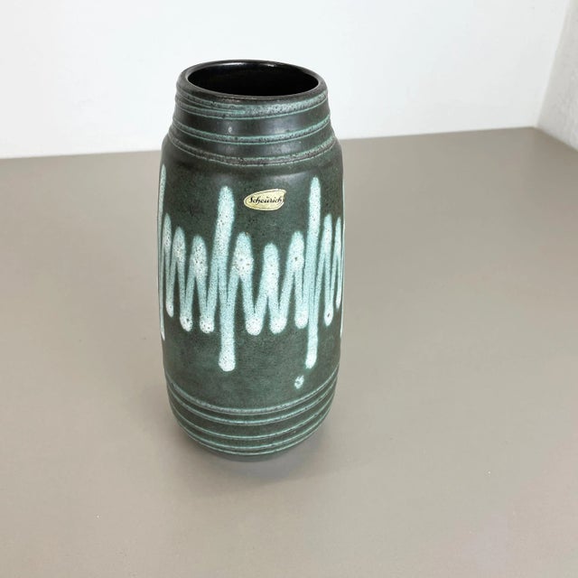 Zig Zag Pottery Fat Lava Vase by Scheurich, Germany, 1970s For Sale - Image 3 of 14