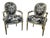 Pair of Vintage French Louis XVI Style Painted Fauteuil Armchairs For Sale