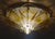 Glass Mid-Century Modern Murano Amber Glass Ceiling Lamp with Petal Flush Mount, 1970s For Sale - Image 7 of 11