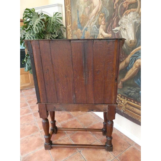 Antique English Country Oak Cupboard on Stand, 1730 For Sale - Image 4 of 18