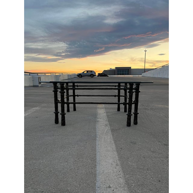 Mid-Century Modern Coffee Table After Giacometti in Patinated Bronze For Sale - Image 3 of 12