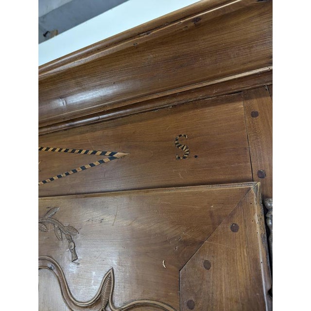 Louis XV Carved and Inlaid Cherrywood Dresser with Star For Sale - Image 8 of 12