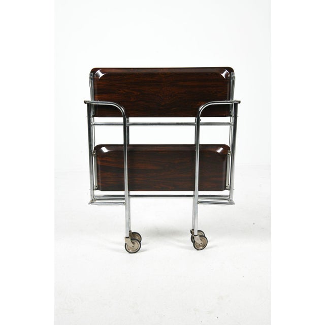 French Chrome Folding Bar Cart For Sale In Providence - Image 6 of 11