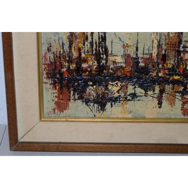Mid 20th Century Mid Century Modern Abstract Cityscape by Garcia C.1950s For Sale - Image 5 of 8