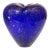 Studio Heart Shape Flower Vase Art Glass Sapphire Blue With Glittery Copper Aventurine Flecks For Sale