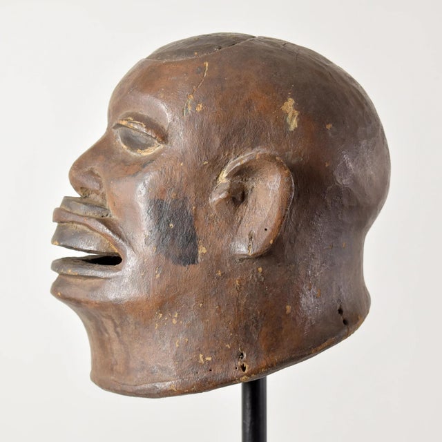 Early 20th Century Makonde Wood Carved Helmet Mask Tanzania For Sale - Image 4 of 9