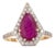 18k Yellow Gold Ruby & Diamond Ring With 2.33ct Pear-Cut Ruby For Sale
