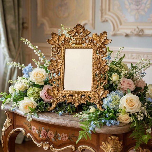 Ornate antique tabletop mirror by the distinguished American maker Bradley & Hubbard, founded in Meriden, Connecticut in...