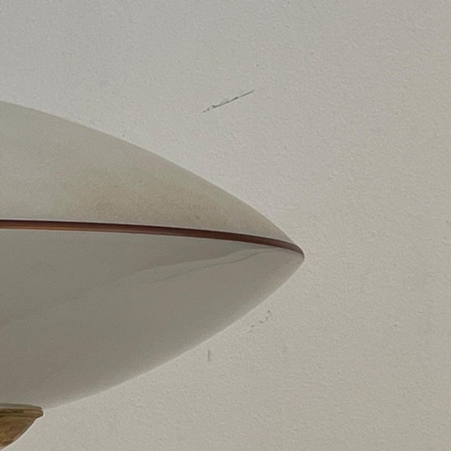 Mid-Century Modern Italian Floor Lamp in Brass and Opaline Glass, 1950s For Sale - Image 4 of 9