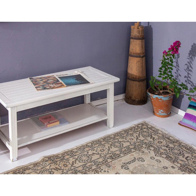 Decorative Vintage Turkish Oushak Rug For Sale In Los Angeles - Image 6 of 6