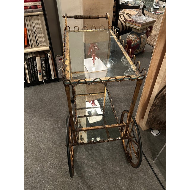 Giltiron Vintage Italian Bar Cart For Sale - Image 10 of 10