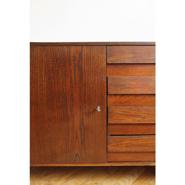 1970s Vintage U-458 Sideboard in Dark Oak by Jiří Jiroutek for Interier Praha, Czechoslovakia, 1972 For Sale - Image 5 of 18
