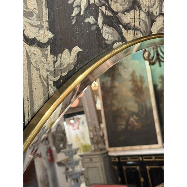 1940s Italian Round Brass Mirror For Sale - Image 5 of 5