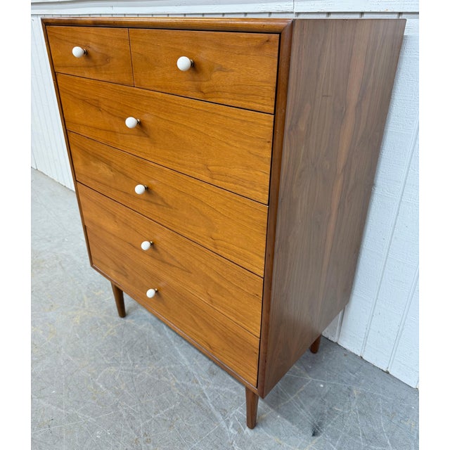 Mid-Century Modern Mid-Century Modern Drexel Declaration Walnut High Chest For Sale - Image 3 of 10
