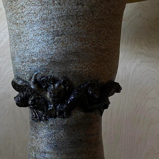 Brown 1970s Ceramic Table Medusa Lamp For Sale - Image 8 of 13