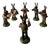 Folk Art German Wooden Rabbit Figures Playing Music, Set of 6 For Sale
