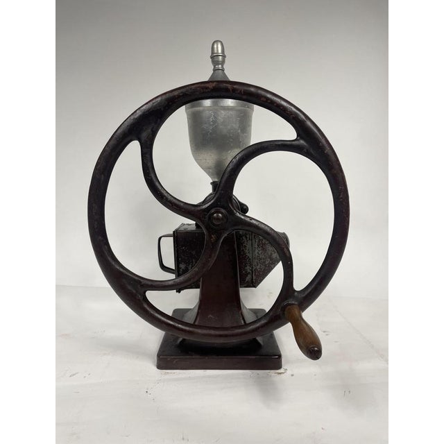 Antique Flywheel Coffee Grinder, 1890s For Sale - Image 4 of 16