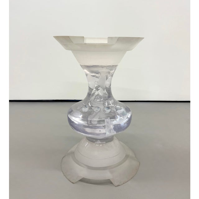 Vintage Abstract Lucite Base Dining Table For Sale - Image 4 of 8