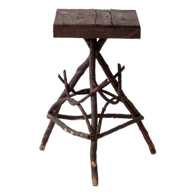 Antique Adirondack Twig Side Table For Sale