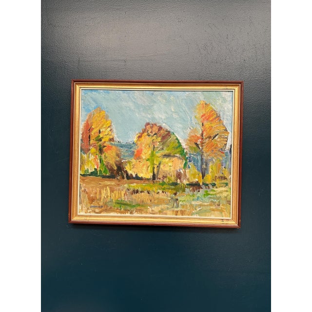 Original Swedish Oil on Canvas – “Klar September” by Gunnar Rydholm – Signed – Vintage & Framed – 64 × 54 cm (24.8" ×...