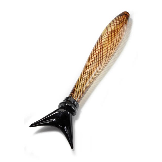 Elongated Murano Fish Sculpture in Reticello Glass, 1950 For Sale - Image 4 of 11