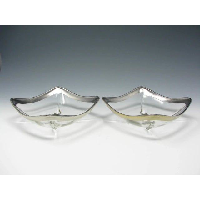 Transparent Vintage Georges Briard Damask Square Serving Dishes With Sterling Silver Rim and Decoration - 2 Pieces For Sale - Image 8 of 12