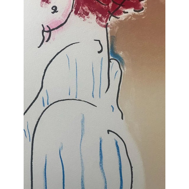 Paper Peter Max Color Silkscreen Girl From Ibiza Hand Signed , Numbered & Framed 1981 For Sale - Image 7 of 12