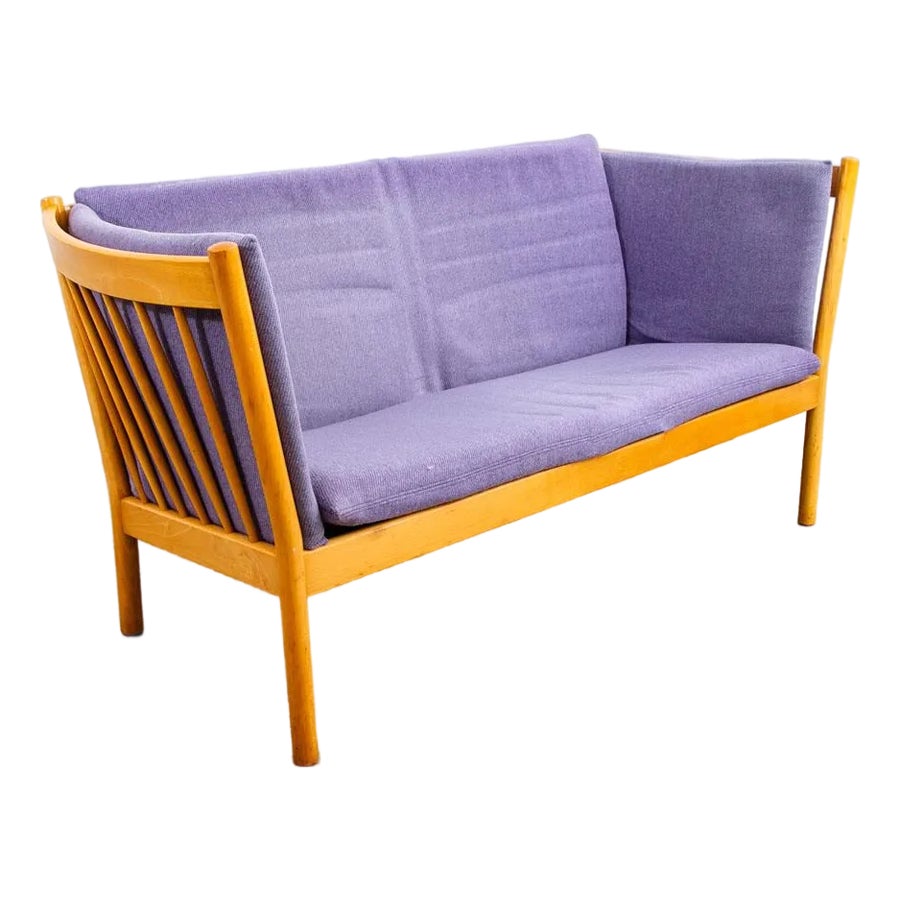 Mid Century Danish Modern Sofa Couch Erik Jorgensen Purple 2 Seat