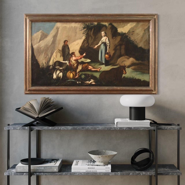 Italian Artist, Pastoral Scene, 1750, Oil on Canvas, Framed For Sale - Image 11 of 16