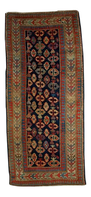 1880s Handmade Antique Caucasian Gendje Rug