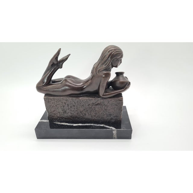 20th Century Bronze Aquarius Woman Figure from Pino, 1970s For Sale - Image 9 of 13