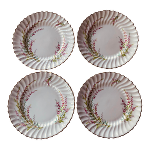 Royal Doulton "Bell Heather" Hand-Painted Dinner Plates - Set of 4 - Signed P. Curnock - 1940s
