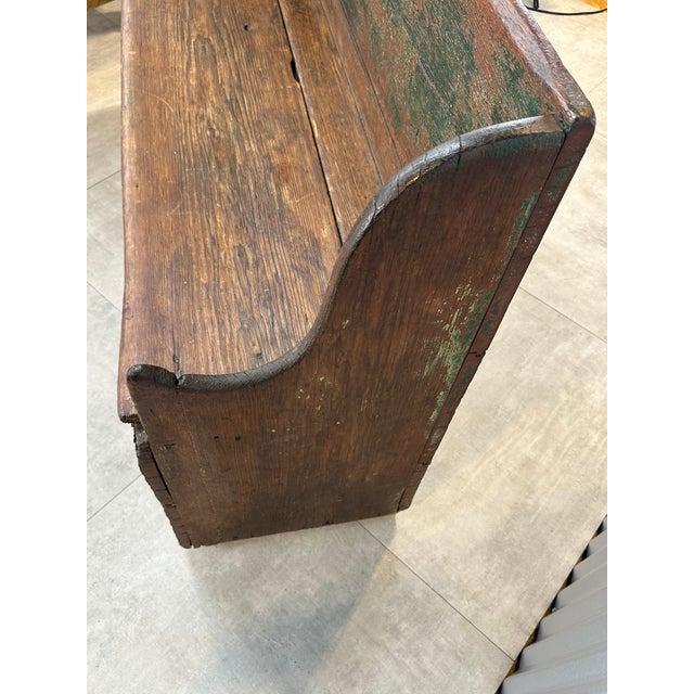 Farmhouse Primitive American Entry Bench /Shoe Storage For Sale - Image 3 of 13