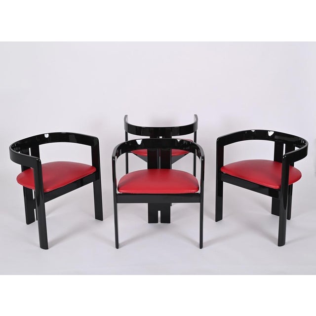 Black Pigreco Dining Chairs from Gavina, 1960s, Set of 4 For Sale - Image 8 of 16