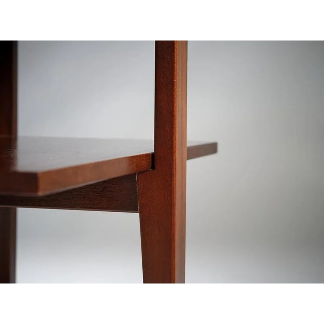 Mid-Century Modern Verde Alpi Marble & Mahogany Side Table, 1990s For Sale - Image 9 of 13