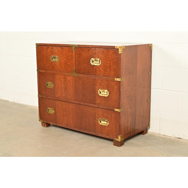 Michael Taylor for Baker Furniture Hollywood Regency Campaign Walnut Dresser Chest, 1960s For Sale - Image 13 of 13