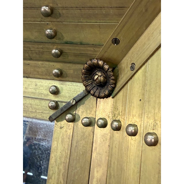 1900 - 1909 Large Brass Mirror, 20th Century For Sale - Image 5 of 8