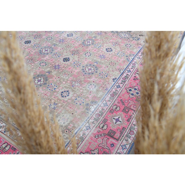 Tan 1970s Vintage Persian Handmade Wool Cotton Light Tan Area Rug For Sale - Image 8 of 11