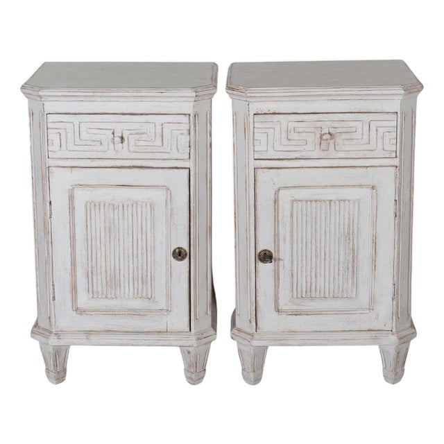 Pair of Swedish Neoclassical Painted Nightstands, circa 1880 For Sale