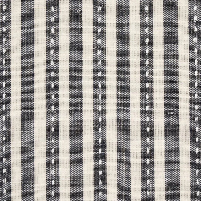 Traditional Schumacher Mathis Ticking Stripe Fabric in Carbon For Sale - Image 3 of 3