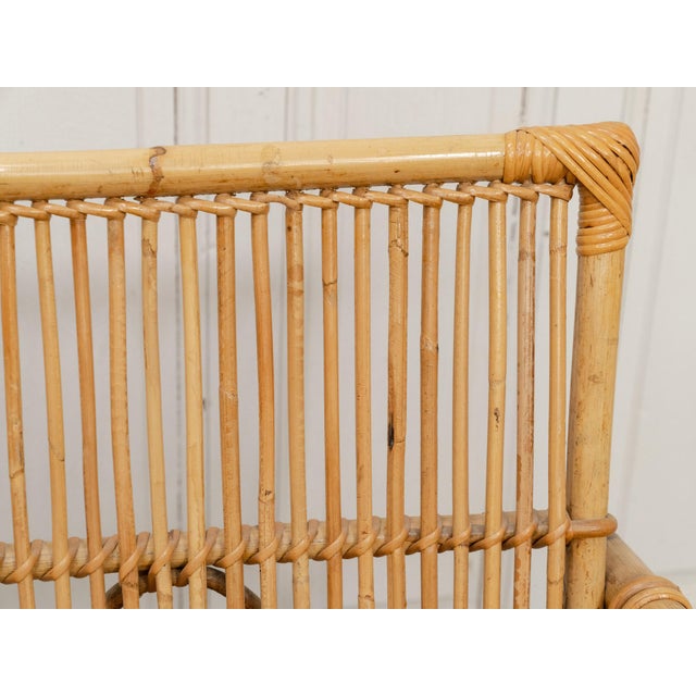 Vintage Bamboo and Rattan Bench, 1970s For Sale - Image 10 of 15