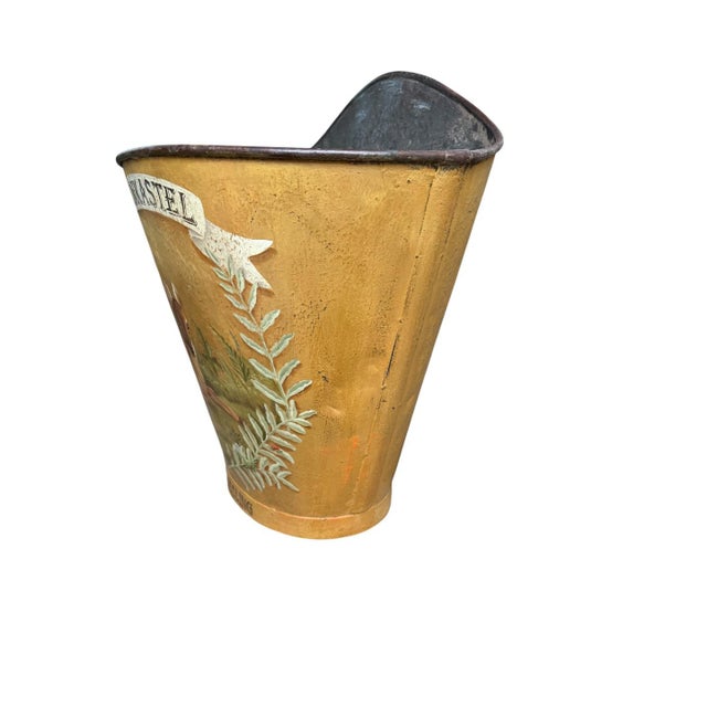 Decorative French Harvest basket. Original leather straps.