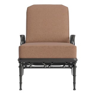 Brown Jordan Calcutta Adjustable Chaise Lounge, Textured Pewter frame with Fusion Clay fabric For Sale