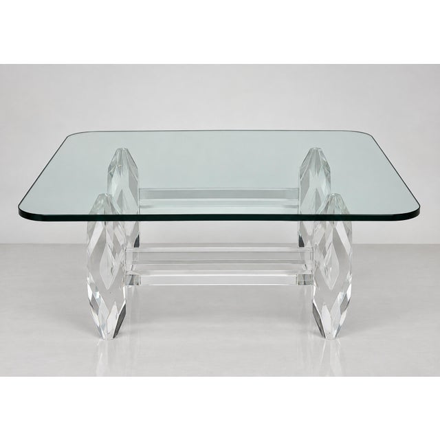 2020s Amparo Calderon Tapia “Diamante” Sculptural Lucite & Glass Coffee Table For Sale - Image 5 of 18
