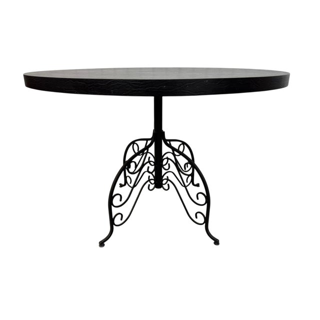 1970s Vintage 1970's Hollywood Regency Style Wrought Iron Dinette Set For Sale - Image 5 of 6